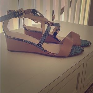 Nine West fun snakeskin print wedges